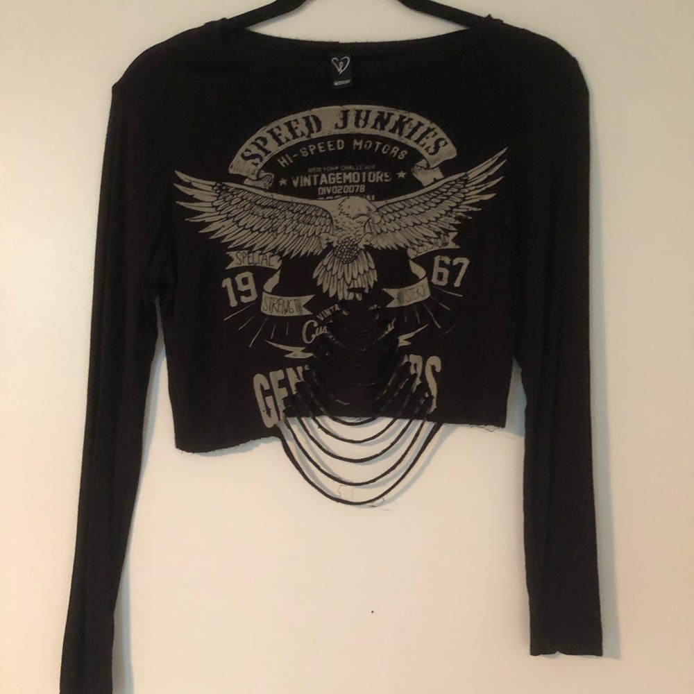 Distressed crop top
